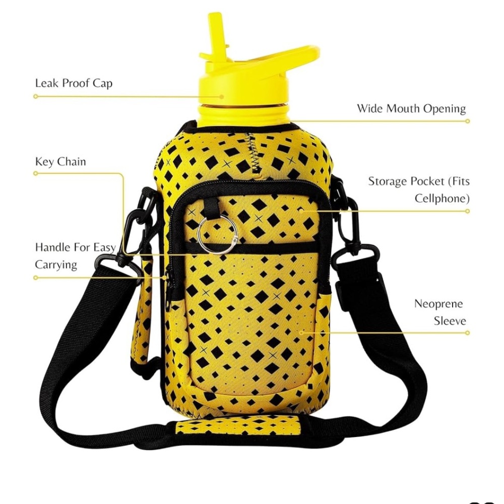 Thermosis Half Gallon Insulated
Water Bottle With Crossbody Sleeve 64oz - Picture 3 of 16